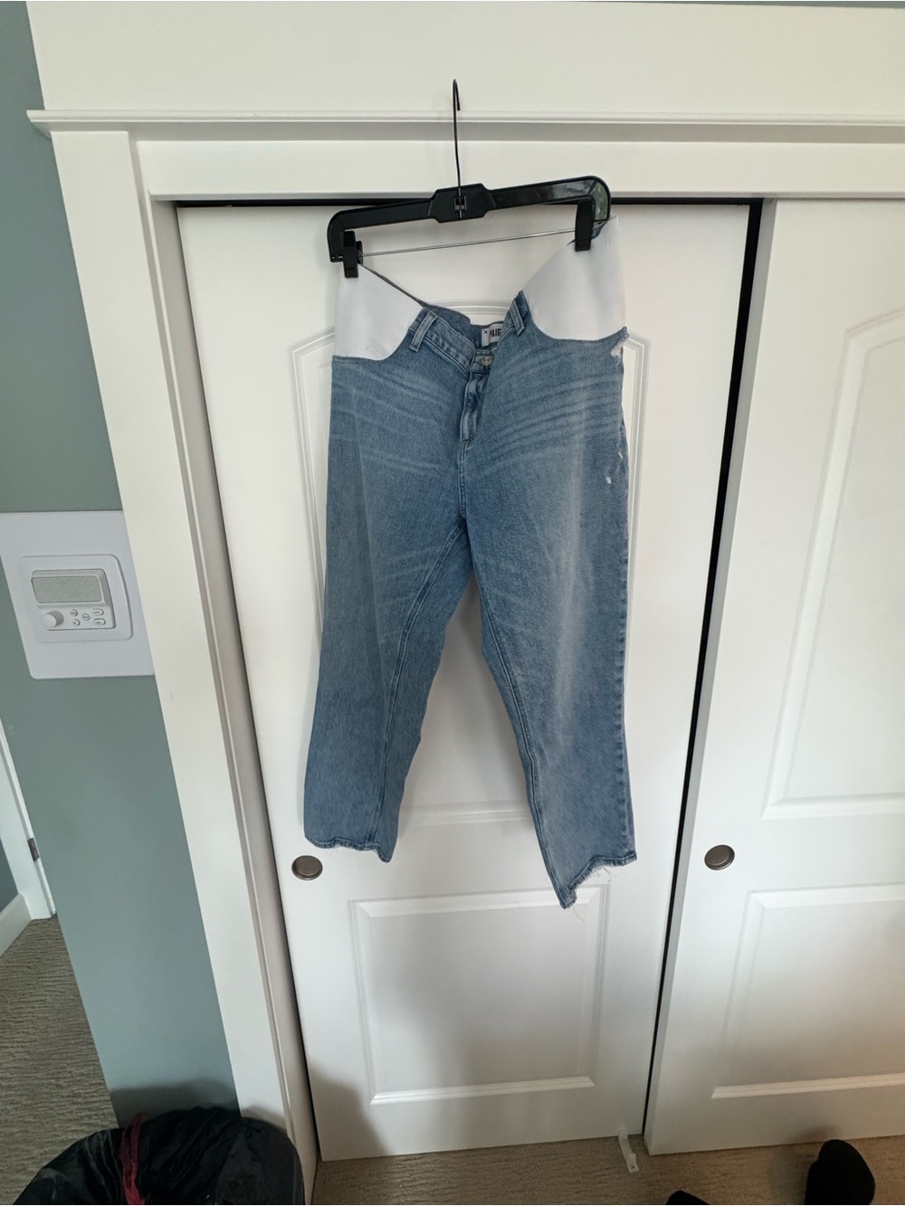 PAIGE Light Blue Maternity Jeans with White Stretch Panel